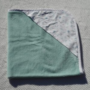 Carré de bain 80x80cm Bleu et Blanc