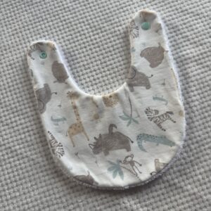 Bavoir rond hippo et girafes