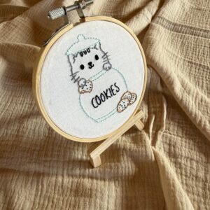 Broderie chat cookies